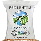 CLEAR CREEK Certified Glyphosate Residue Free Bulk Red Lentils | 25 lbs | Non-GMO | Kosher | Vegan
