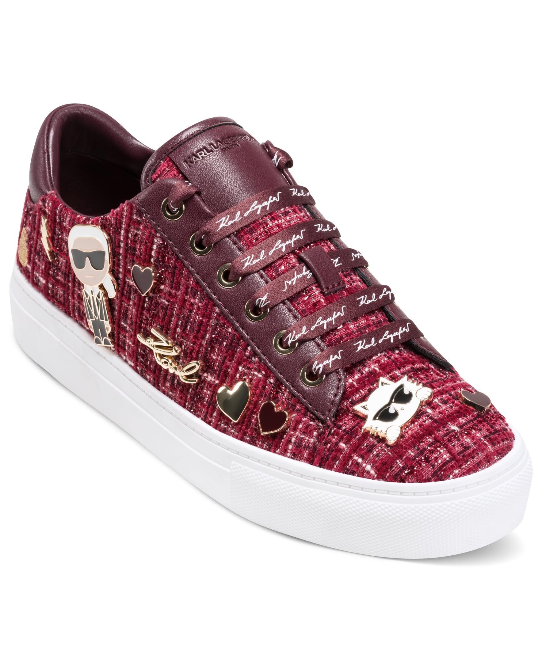 KARL LAGERFELD Paris Women’s Sneaker, Wine, 9.5