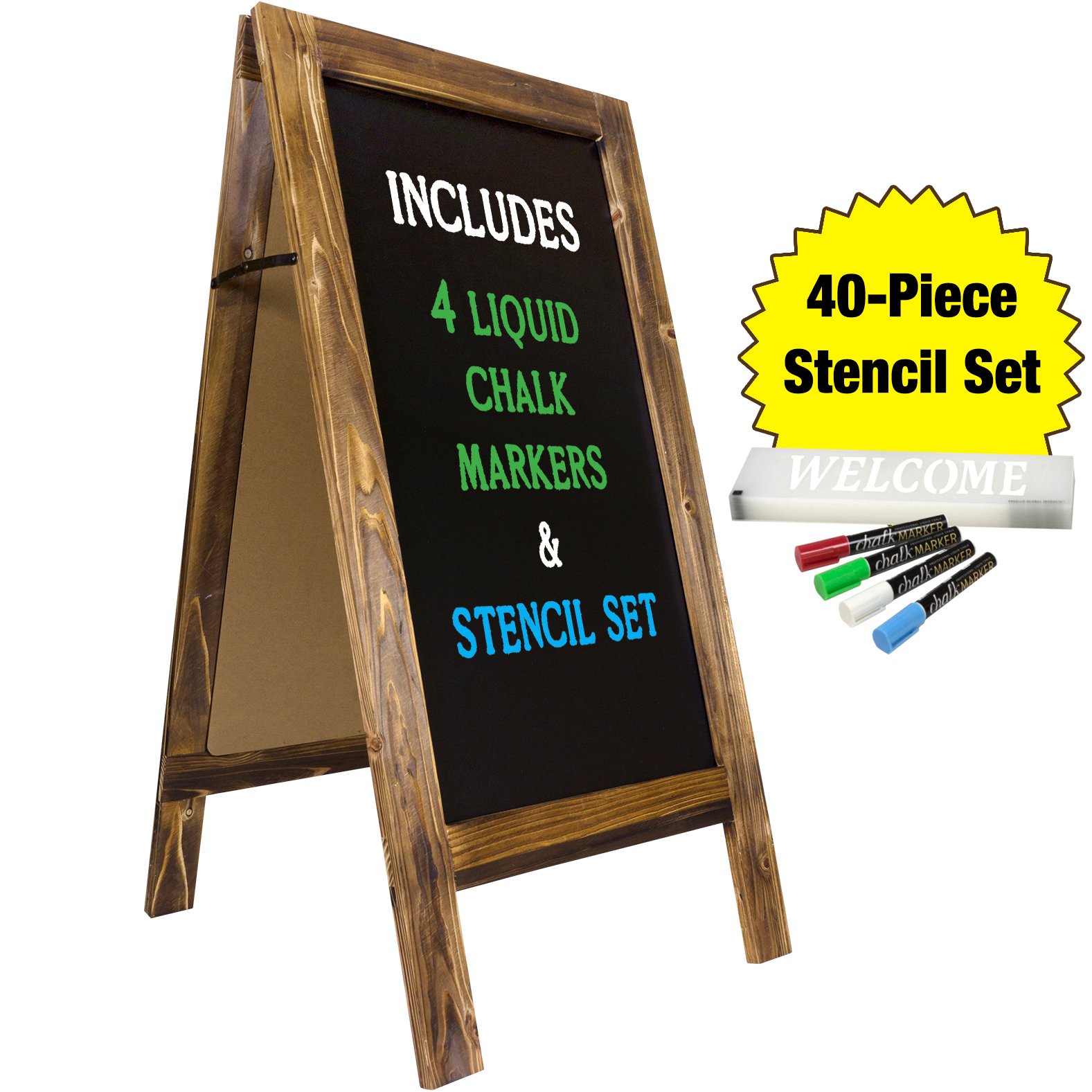 CHEAP Large Sturdy Handcrafted 40" x 20" Wooden AFrame Chalkboard