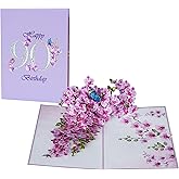 PQ Bees Orchid Happy 90th Birthday Card, 3D Birthday Cards for Women, 6x8in Pop Up Gifts for Mom, Wife, Him, Her, Daughter, Sister, Grandma (Size 6x8 - Happy 90th BD)