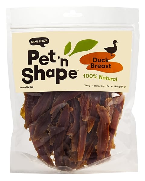 PET ‘N SHAPE DUCK BREAST JERKY DOG TREATS – 16 OUNCE