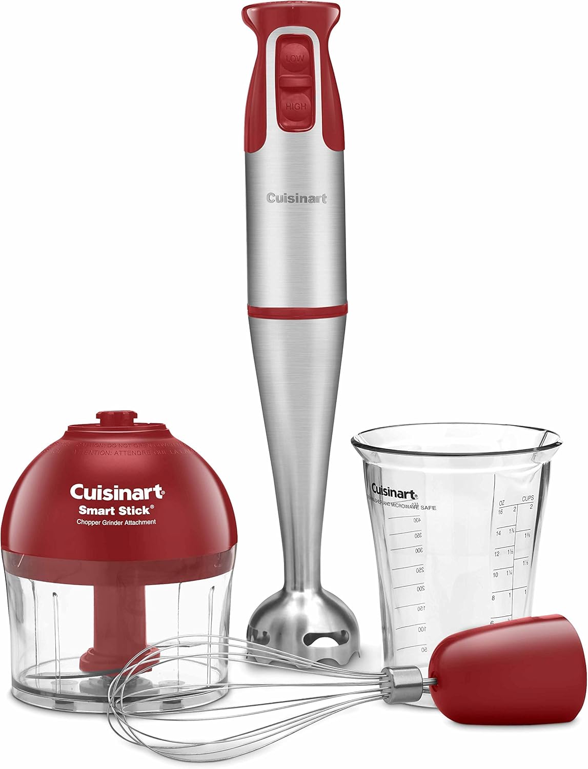 Cuisinart Smart Stick 2 vitesses mixeur plongeant Stainless Steel/Red