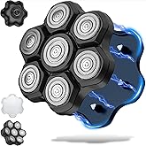 UPTARD Magnetic Head Shaver Replacement Heads 7 Double Ring Waterproof Rotary Razor Blades for Bald Men Compatible with freebird wyklaus shpavver (black)