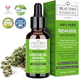 Huile De Ricin 100% Bio Pure - 50ml, Soin Cheveux, Cils, Ongles Et Peau