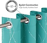 Deconovo Dotted Line Foil Printed Thermal Blackout Curtains 2 Panels Turquoise view 5