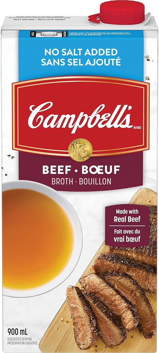Campbell's, No Salt Added Beef Broth, 900 mL (Packaging May Vary