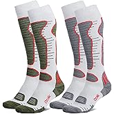 Merino Wool Ski Socks Mens Womens 2 Pairs for Skiing, Snowboarding, Thermal Knee High Winter Warm Sports Performance Socks