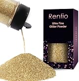 Renfio Ultra Fine Glitter Powder Champagne Gold 60g Resin Epoxy Flakes