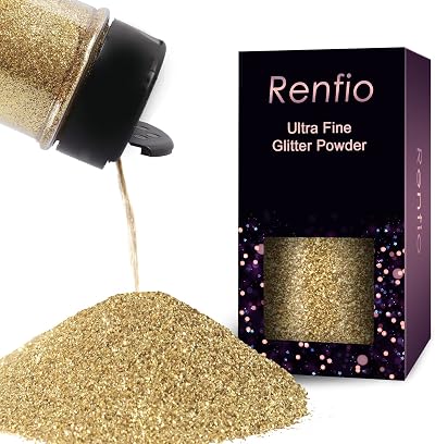 Renfio Ultra Fine Glitter Powder Champagne Gold 60g Resin Epoxy Flakes