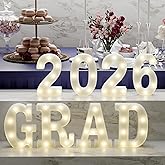 Graduation Decorations 2026-8 LED Long Marquee Light Up Letters 'Grad 2026' - Graduation Party Decor for Kindergarten Preschool High School College Graduation
