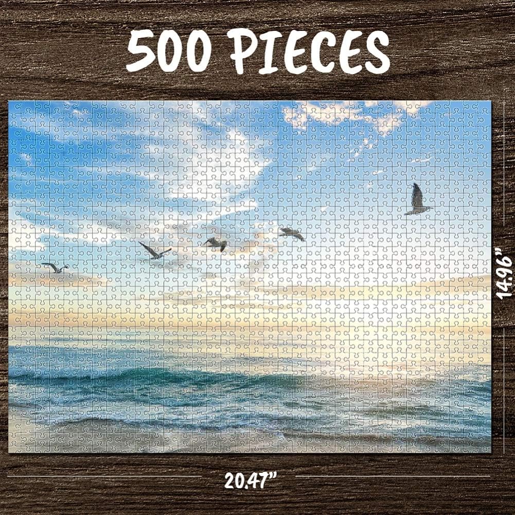 SOUFEEL Personalized Puzzles for Adults 500 Pieces Custom Photo Jigsaw Puzzle Photo Custom Puzzles DIY Personalized Puzzles from Photos Toys Large Piece for Adults, Boys, Girls, Kids