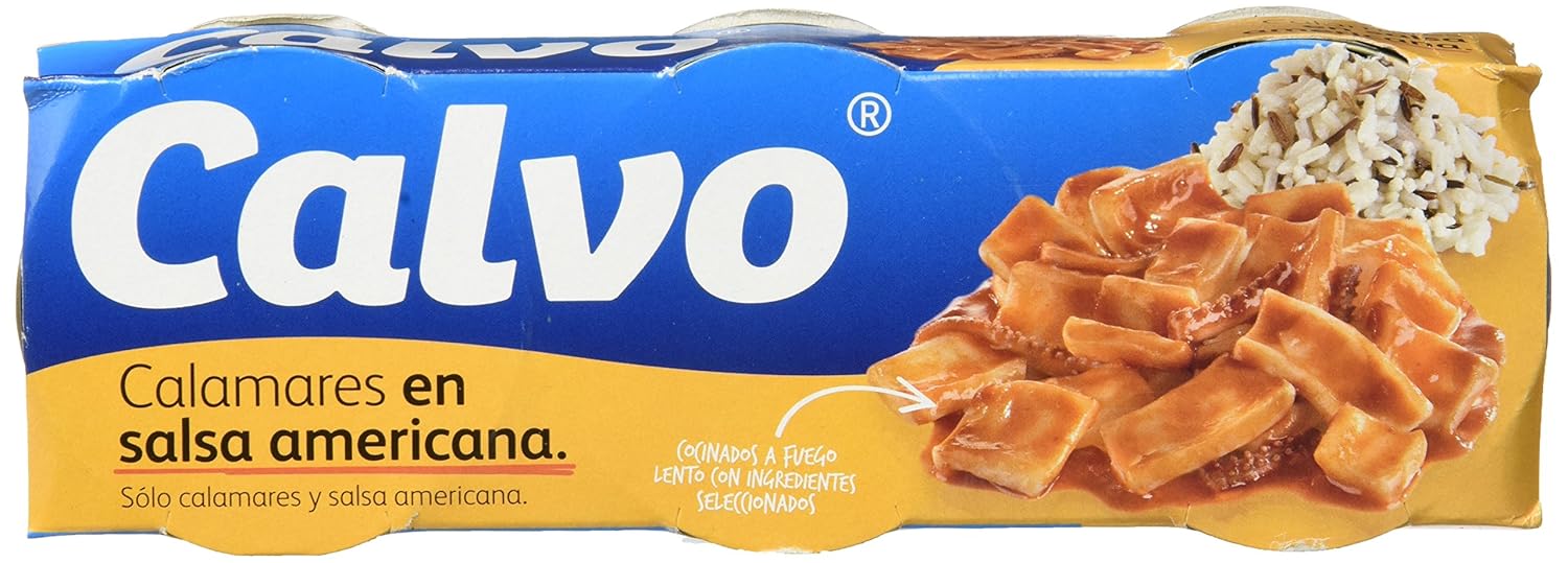 Calvo Calamares en Salsa Americana - Paquete de 3 x 80 g - Total ...