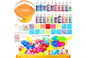 ARTPAR Magic Water Elf Toy Kit - Aqua Fairy DIY Craft Set with 20 Magic Gels & 16 Molds - Create Your Own Squishy Water Pets - Fun STEM Art Activity for Kids-Festival Birthday Gift for Boys Girls