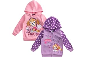 Paw Patrol Nickelodeon Skye Girls 2 Pack Zip Up Hoodie and Pullover Hoodie for Toddlers and Big Kids