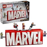 LEGO Marvel: Marvel Logo &amp; Minifigures Building Toy - Marvel Collectible Set for Kids, Boys and Girls, Ages 12+ - Model Kit with 5 Minifigures - Gift Idea for Birthday - 76313