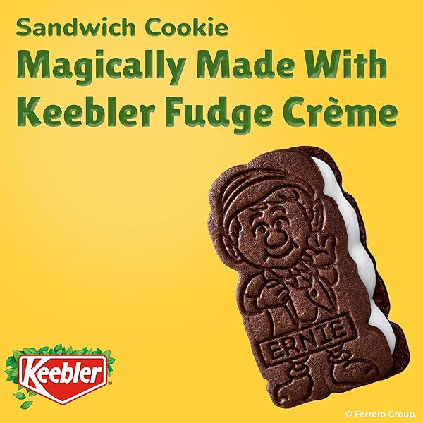 KEEBLER E.L. FUDGE ELFWICH COOKIES, CHOCOLATE-Y AND VANILLA FLAVOR SANDWICH COOKIES, FUN SHAPED TREAT, 10.8 OZ PACK