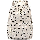 School Backpack for Girls Corduroy Bookbag 16inch Elementary Primary Preschool for Teen Boys Girl Travel Casual Daypacks (Daisy Beige)