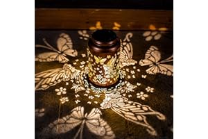 WACLSTDAY Fairy Solar Lanterns Outdoor Waterproof Hanging Butterfly Lights Hollow Out Metal Lantern Decorative Garden ,Graceful Light Decor for Patio,Landscape,Walkway,Festival as Gifts for Mom Grandma Women