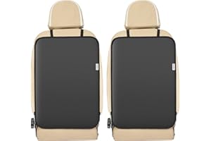 MEOLSAEK Kick Mats Back Seat Protector, 2Pack Waterproof Oxford Seat Back Protector, Car Seat Back Protector for Kids, Back of Seat Protector for Kids Feet Car Seat (2pcs-No Pocket)