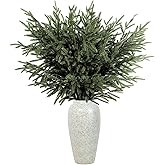 Real Touch Norfolk Pine Branch -36" Artificial Christmas Green Plants Branches Faux Greenery Stem Fake Cedar Pine Picks for Vase DIY Crafts Garland Wreath Xmas Indoor Outdoor Home Decor (6 Pcs)
