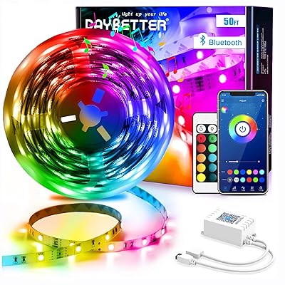Buy Daybetter Led Strip Lights 50ft Smart Light Strips With App Control Remote 5050 Rgb Led Lights For Bedroom Music Sync Color Changing Lights For Room Party Online In Indonesia B08jsfh1g6