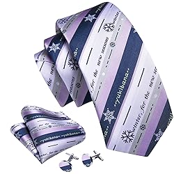 Barry.Wang Mens Christmas Tie Set Blue White