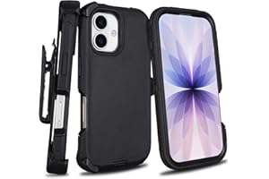 for iPhone 17 Case with Belt Clip Holster, Military Grade Drop Protective, 4 in 1 Heavy Duty Shock-Absorbing Rugged Case for 