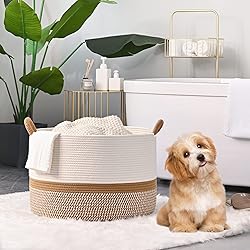 KAKAMAY Large Blanket Basket (20"x13"),Woven