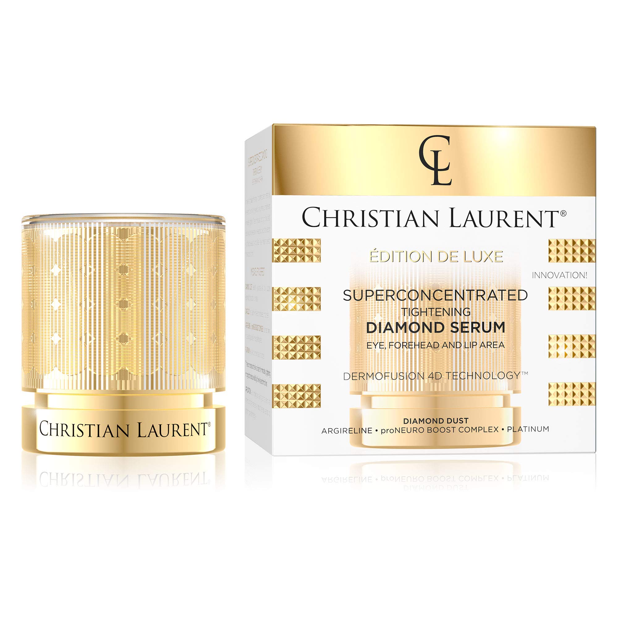 Christian Laurent Super Concentrated Diamond Tightening Serum | 30 ML | Eye, Forehead and Lip Area | Anti-aging Anti-wrinkle Cream | Dermofusion Technology 4d