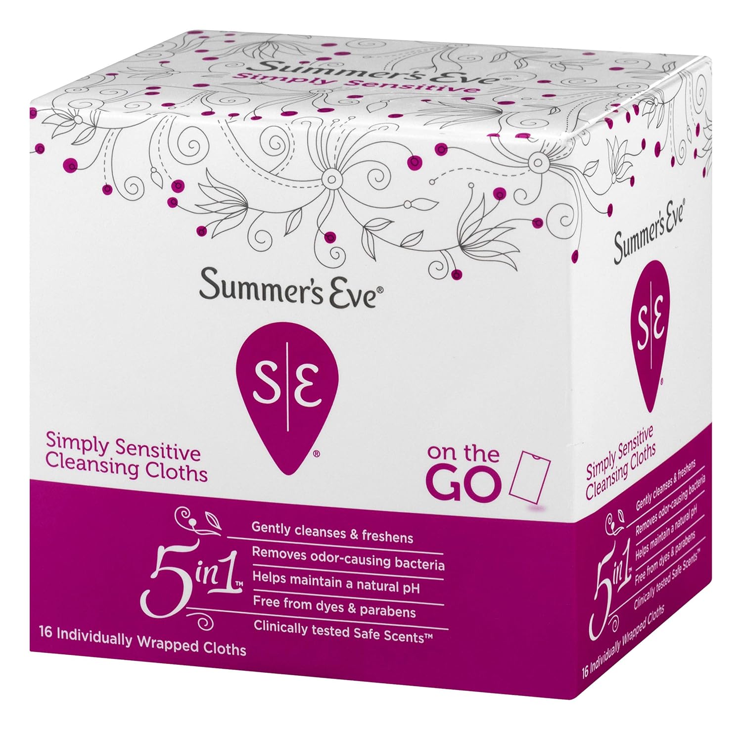 Summer's Eve Cleansing Cloths | Simply Sensitive |16 Count | Pack Of 3 | pH-Balanced, Dermatologist And Gynecologist Tested: Health & Personal Care