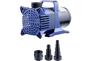 Alpine Corporation PAL5200 | 5200 GPH Submersible Water Pump with 33-ft Cord — Quiet 426W Motor, 25-ft Lift — Multi-Angle Flow for Ponds, Waterfalls & Fountains — Durable & Efficient (Blue)