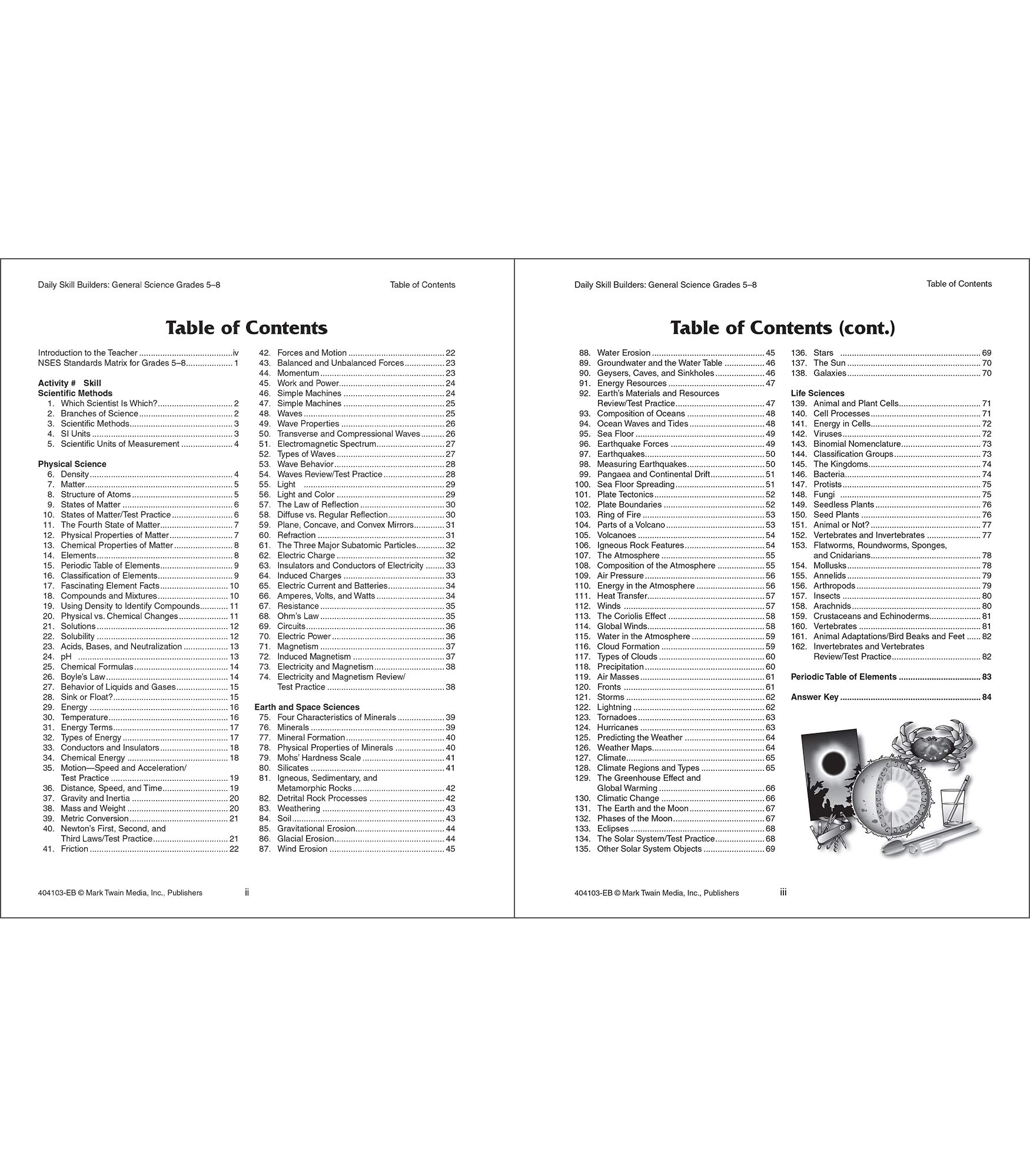 Mark Twain General Science Activity Book, Science for Kids Grades 5-8, Physical, Life, and Earth Science Books, 5th Grade Workbooks and Up, Classroom ...