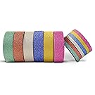AIM HOBBIES Washi Masking Tape Set of 6 PLUS FREE BONUS TAPE (Glitter 2)
