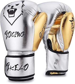Amazon ボクシンググローブ トレーニング ファイトグローブ キックボクシング ジェル スパーリング グローブ ムエタイスタイル パンチング ヘビーバッグミット プログレード 男女兼用 Bkelo グローブ