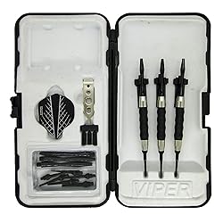 Sure Grip Viper Black Soft Tip Darts with Dart Case
