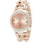 U.S. Polo Assn. Women's Quartz Stainless Steel and Alloy Watch, Color:Rose Gold (Model: USC40226)