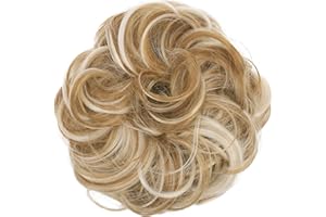 CAISHA Messy Scrunchie Bun Voluminous Wavy Hairpiece Heat-resistant Synthetic Fibres Strawberry Blonde Mix G36A