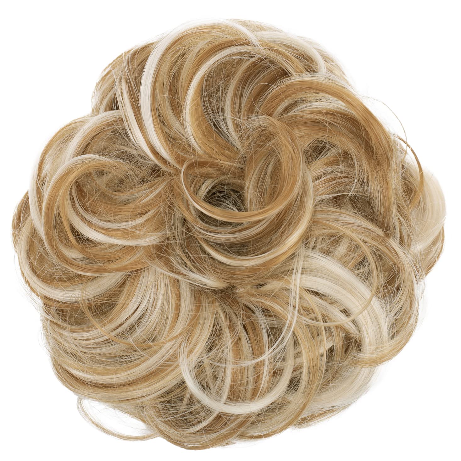 CAISHA Messy Scrunchie Bun Voluminous Wavy Hairpiece Heat-resistant Synthetic Fibres Strawberry Blonde Mix G36A
