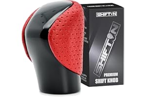 SHIFTIN Gear Shift Knob Shifter for Lexus ES GS GX is NX RC RX 200t 300 350 3450h 450hL 350L (Circuit Red Leather/Piano Black)