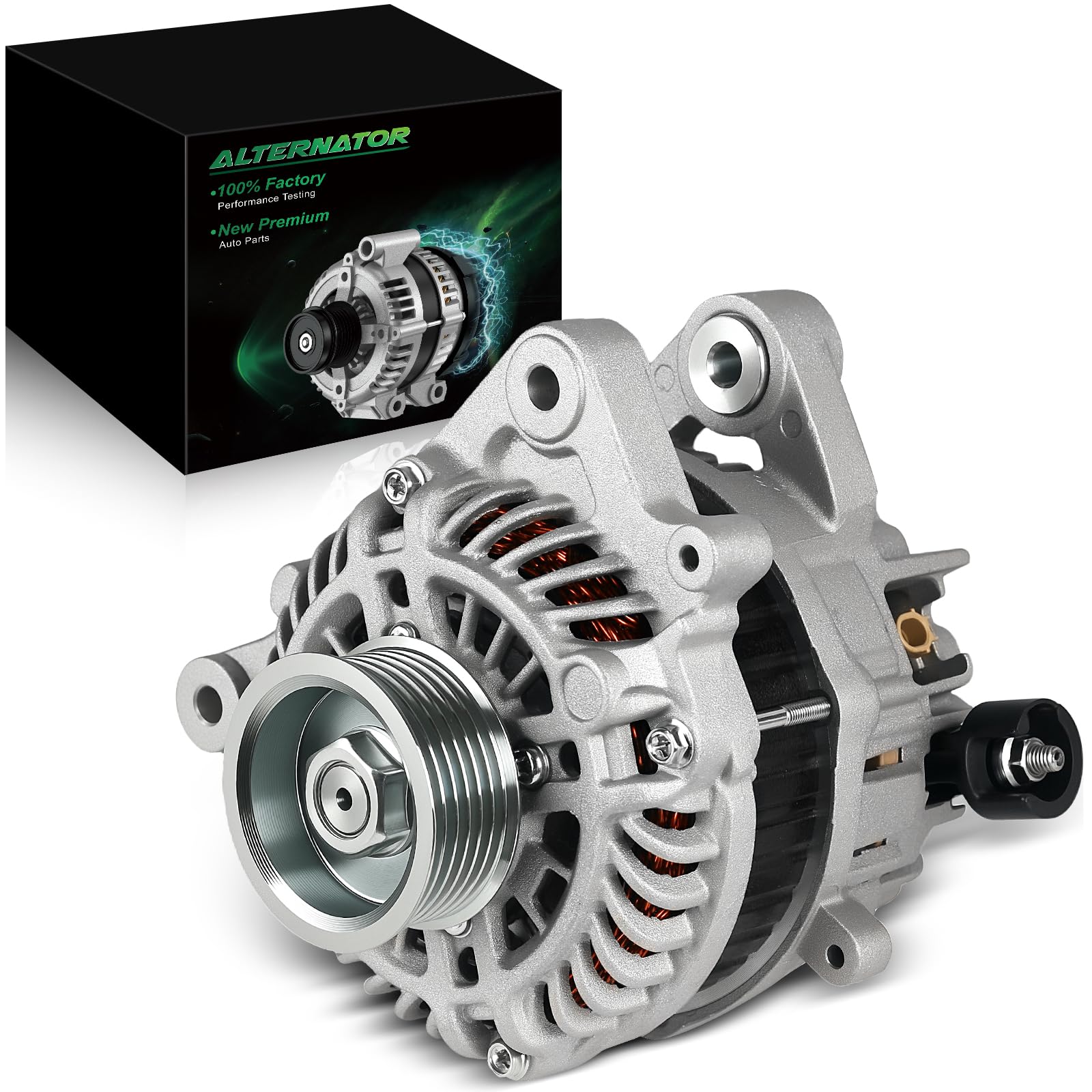Photo 1 of Upgraded Alternator Fits for:-Honda Civic Dx Ex Ex-L Gx Hf Lx Natural Gas Se 2012 2013 2014 2015 HR-V 2016-2018 1.8L, for:-Acura ILX 2.0L, 12V 95Amp 6-Grooves Pulley CW Replacement OE#31100-R1A-A01