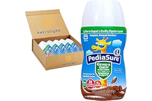 Kids Protein Shake for PediaSure Grow & Gain with Fiber Nutritional Shake, Chocolate, Vanila or Strawberry 7.4-fl-oz Bottle (Pack of 6) Every Order is Elegantly Packaged in a Signature BETRULIGHT Branded Box! (Chocolate)