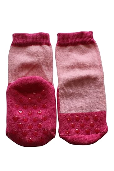 Krabbelsocken mit ABS: Größe: 15-16 (3-6 months), Farbe: Pink (Hochwertige Qualiteat und toller Preis direkt von einem Herrst