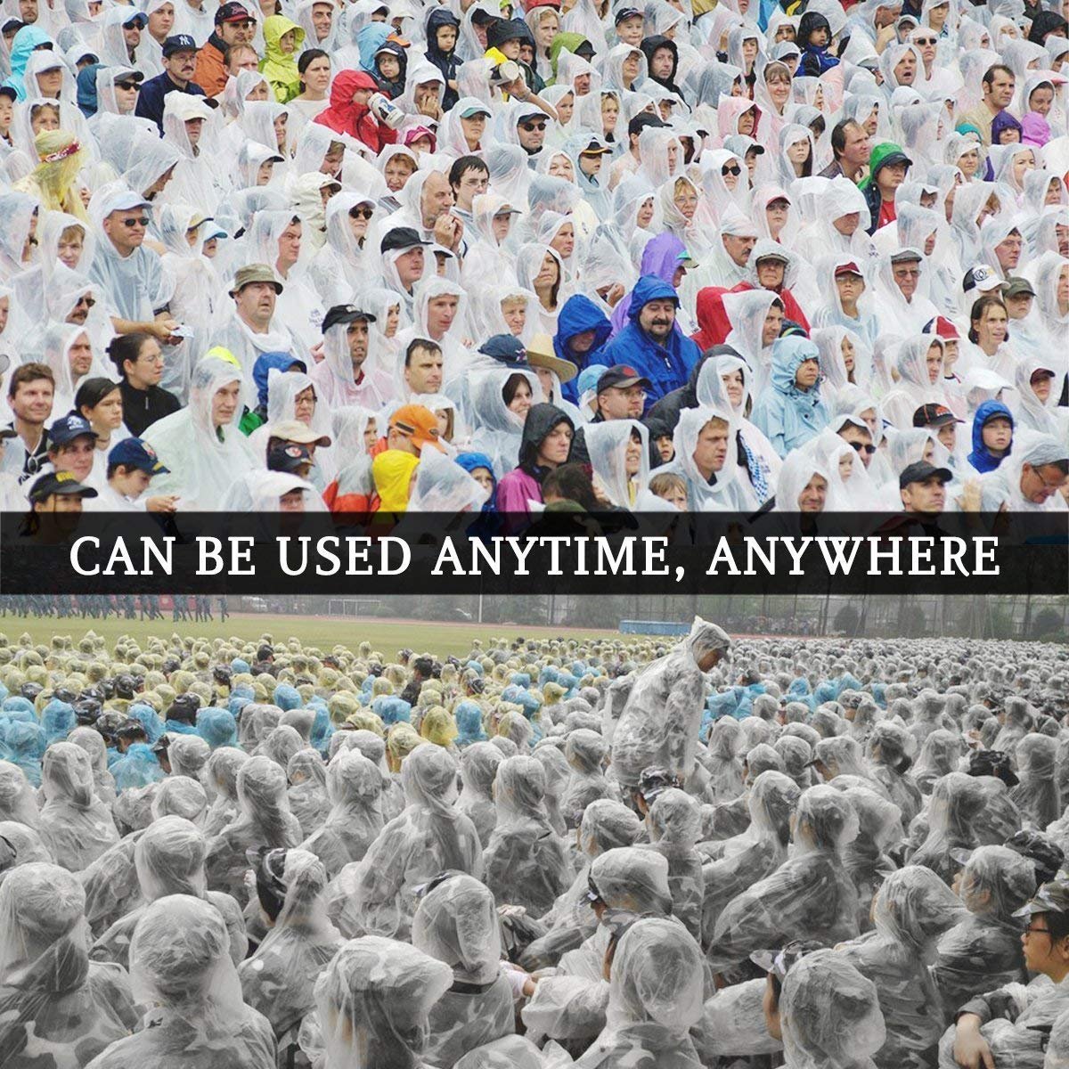 TopWill Disposable Rain Poncho, 3 Wire Thickness Emergency Waterproof Poncho Plastic Rain Poncho with Hood - Perfect for Outdoor Concert Theme Park Camping Hiking, etc