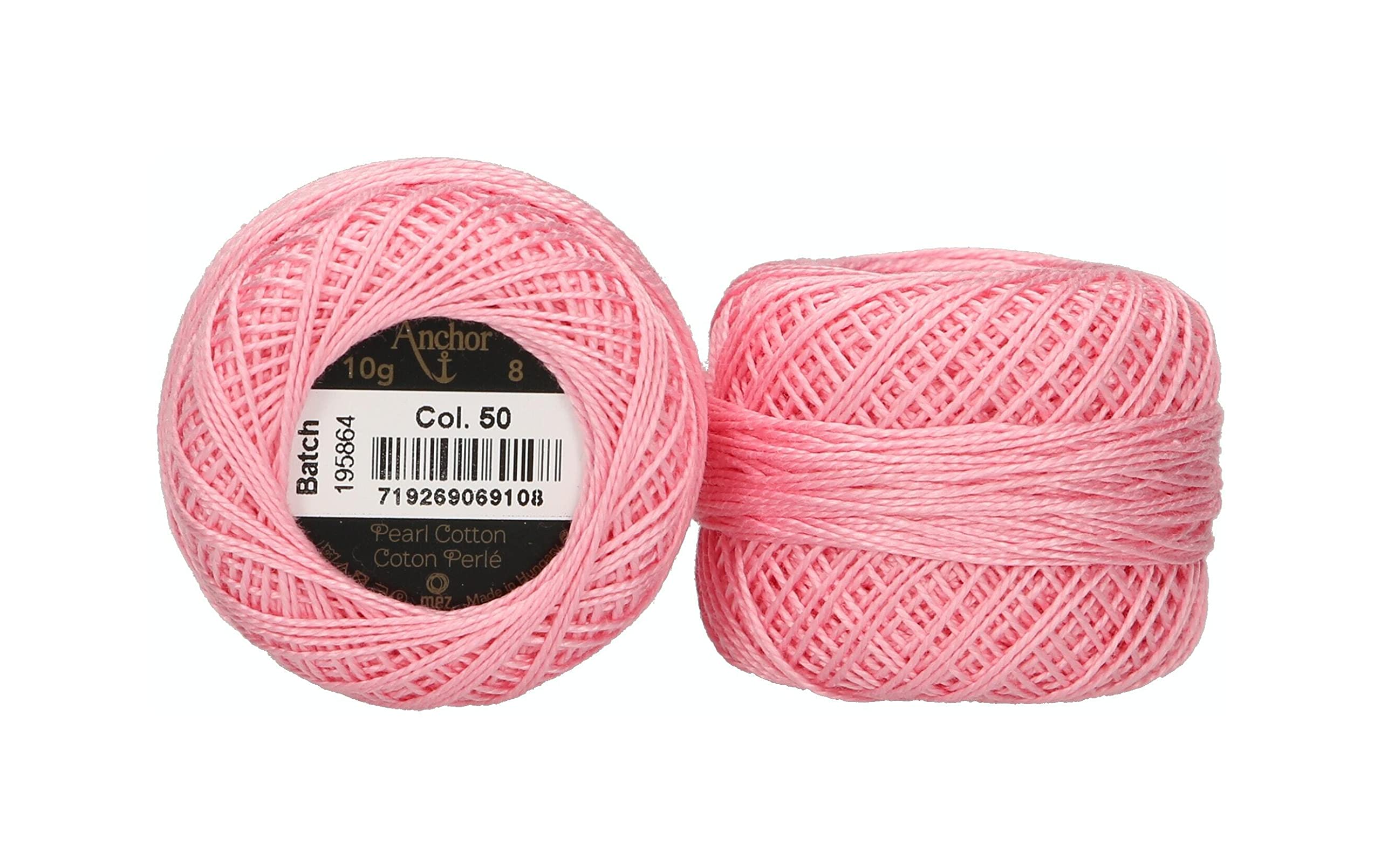 ANCHOR Pearl Yarn, Thickness: 8, Packaging: 10G, Running Length: 82M himbeer hell Embroidery Threads