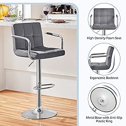 Yaheetech Velvet Bar Stools Set of 4, Adjustable