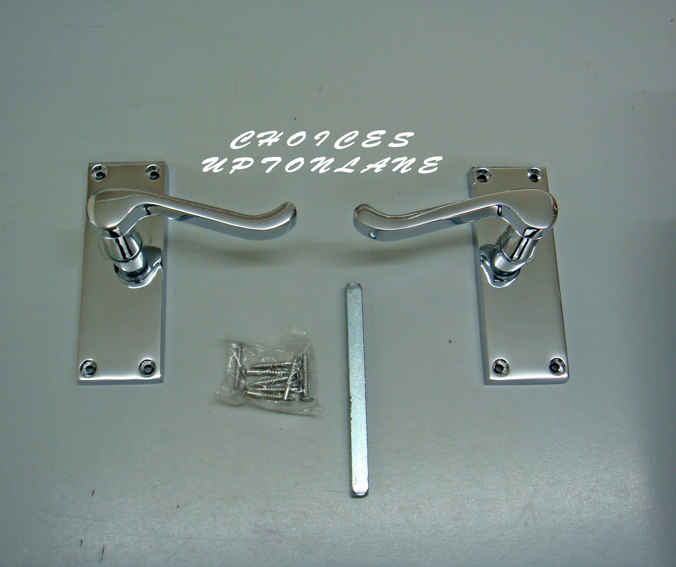 Victorian Scroll Door Handle Latch Set 114mm x 40mm Polished Chrome From The Door Handle Store