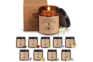 Lewtemi 10 Jars Christian Religious Candles Catholic Scented Prayer Candle Bulk 3.5 oz Faith Bible Verses Church Encourage Gifts for Women Hostess Employee Coworker Christmas(Amber,Tree)