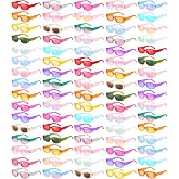 SUNOVELTIES 40/80 Pack Rectangle Sunglasses Wholesale 90s Retro Colored Square Glasses Bulk Y2k Party Favors for Adults