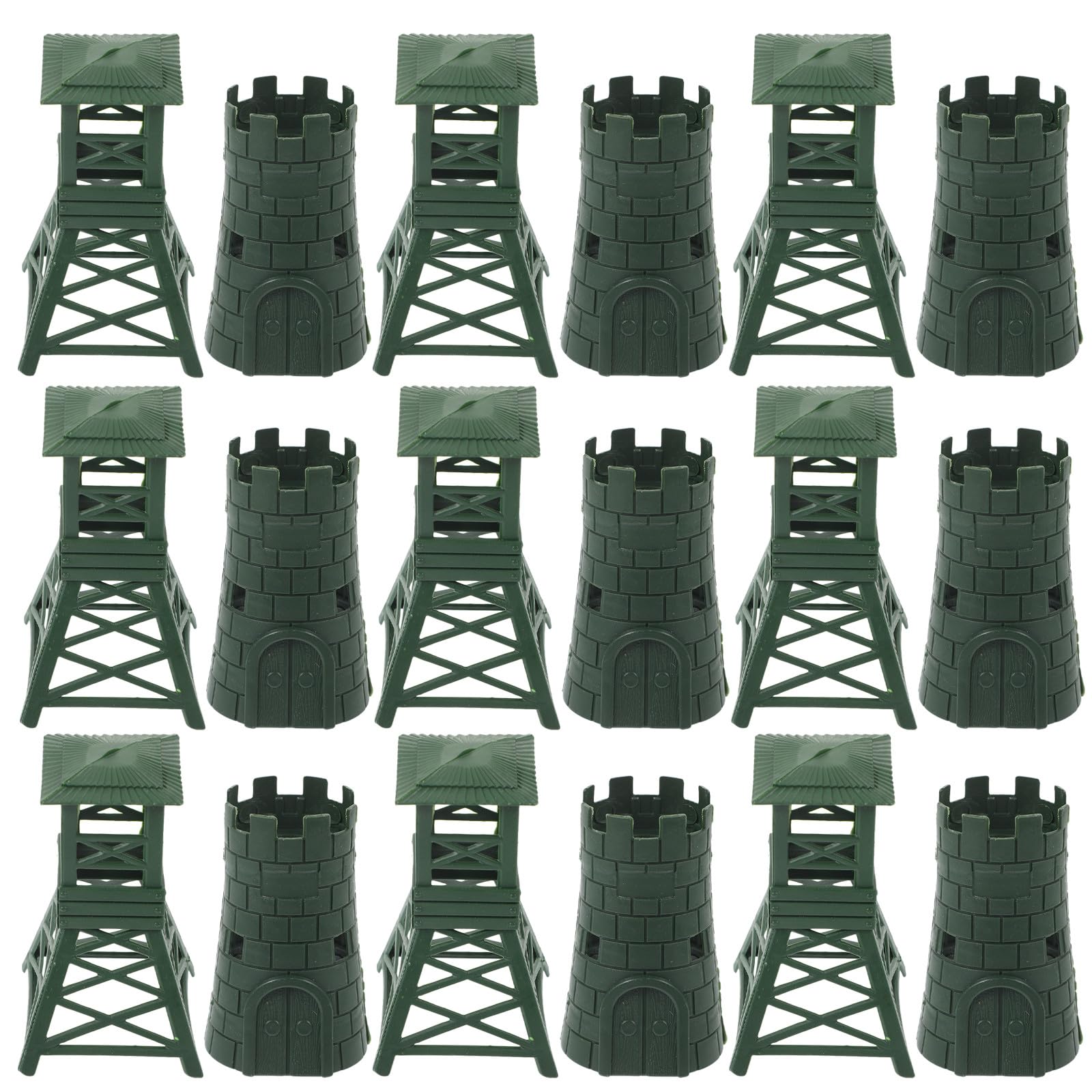 TOYANDONA 10pcs Military Model Equipment Set with Miniature War and Watchtowers Simulated Military Scene Decorations for Educational and Collectible