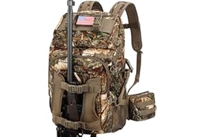 MoiShow Hunting Backpack, Outdoor Hunting Pack with Rifle Holder, Hunting Backpacks for Men, Hunting Bag with Waterproof Rain Cover